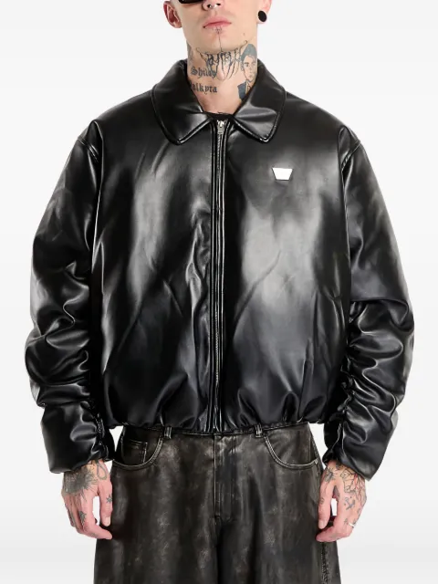 MISBHV faux-leather puffer bomber jacket Black 251M427