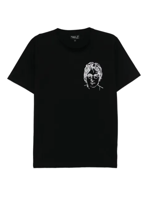 agnès b. x Rafael Gray cotton T-shirt Black EBK7SFI7