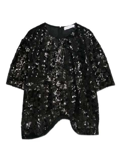 Niccolò Pasqualetti Onda sequinned asymmetric top Black NP08T010