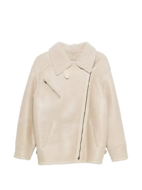 ISABEL MARANT Adelina shearling zip jacket Neutrals MA0181FCC3A03I