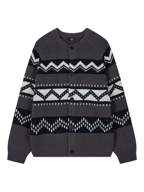 TOMBOY fair isle round-neck cardigan Grey 9155451120