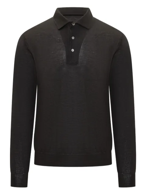 Filippo De Laurentiis long-sleeve polo shirt Black PL1MLPARLSC18R