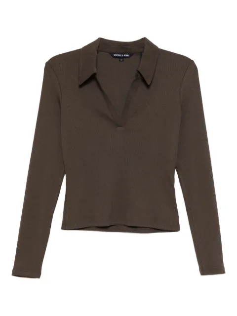 Veronica Beard Kearney long-sleeve polo Brown J2509JY152T0517