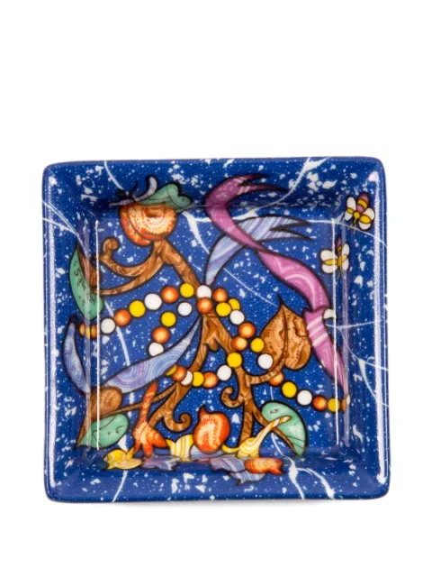 Hermès Pre-Owned 1980s porcelain mini square decorative tray (8cm x 8cm) Blue 15016209
