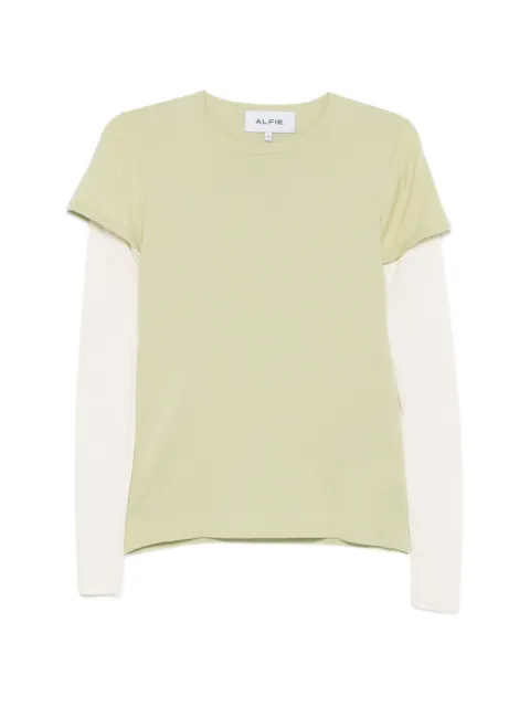 ALFIE The double-layer t-shirt Green SS26TSHTOPFAB14ECR