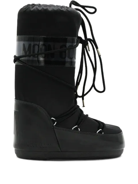 Moon Boot icon glance platinum satin boots Black 80D1401680