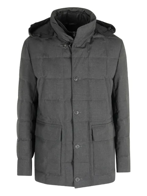 Fay removable hood canvas jacket Grey NAM36510480XOB