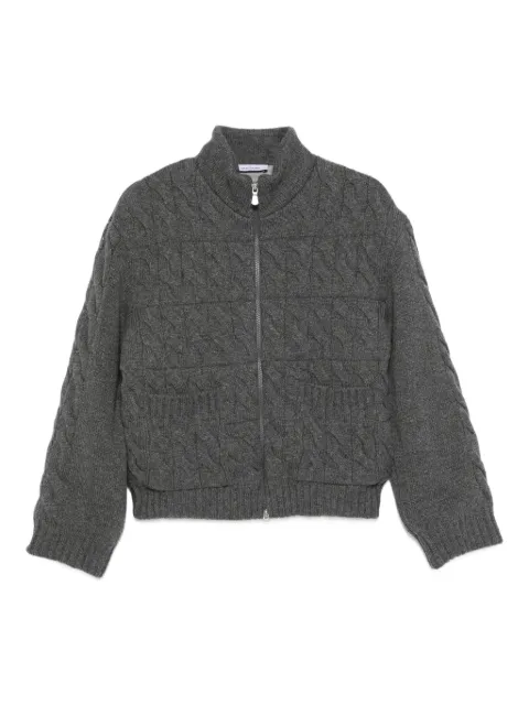 Gran Sasso cable-knit zip jacket Grey 1320225002