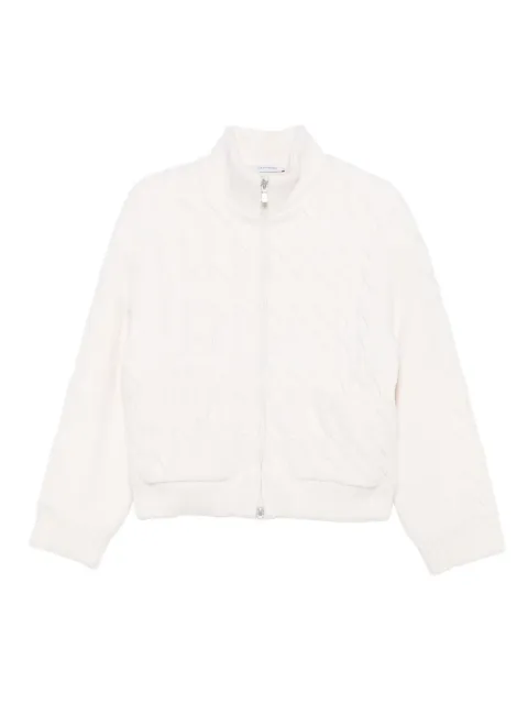 Gran Sasso cable-knit zip jacket White 1320225002