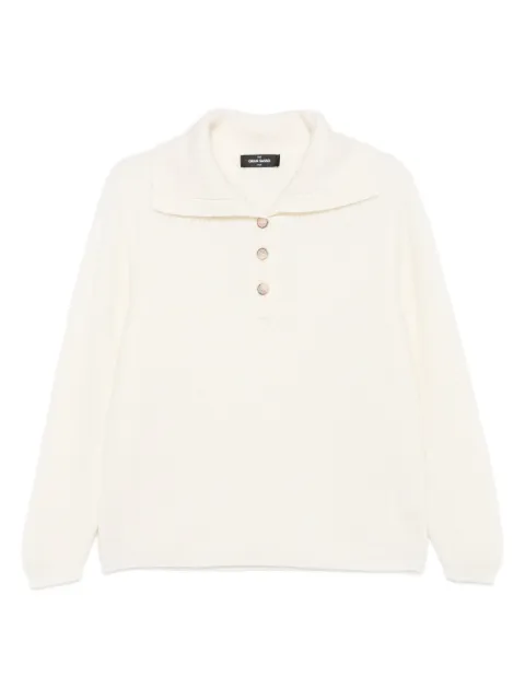 Gran Sasso button collared sweater White 2320137201