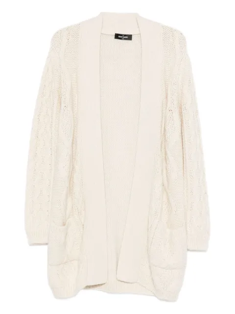 Gran Sasso cable-knit pockets cardigan White 1022222512