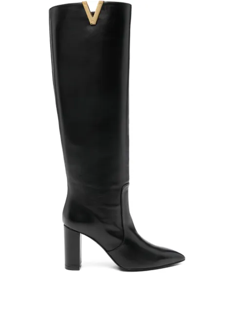 Via Roma 15 pointed-toe V-logo boots Black 4096
