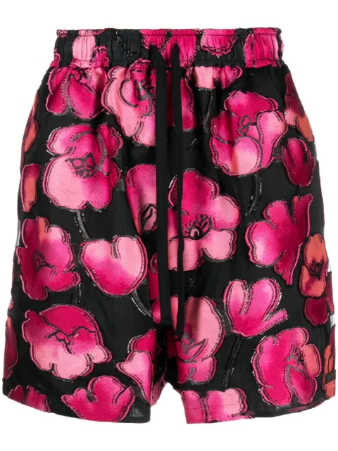 4SDESIGNS floral baggy shorts Black HHS23256N09741290