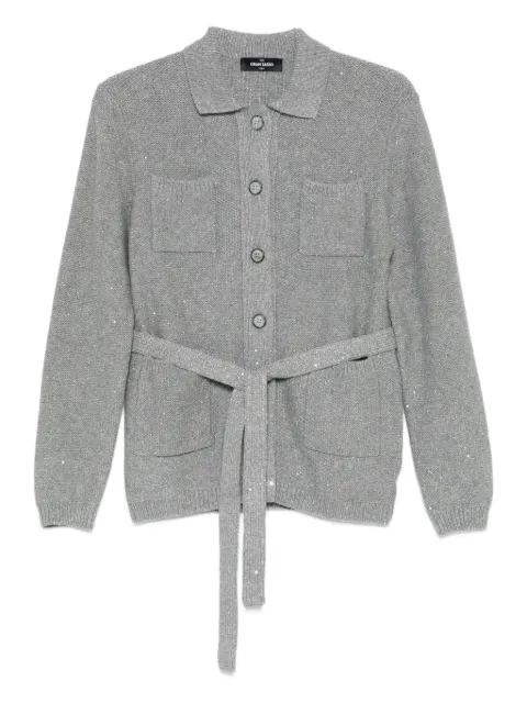 Gran Sasso button-fastening belted cardigan Grey 1320533005