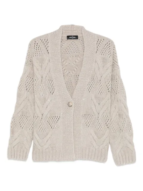 Gran Sasso cable-knit button-fastening cardigan Neutrals 1023233132