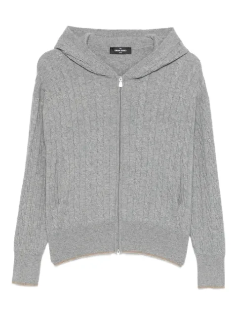 Gran Sasso hooded cable-knit cardigan Grey 5721215581