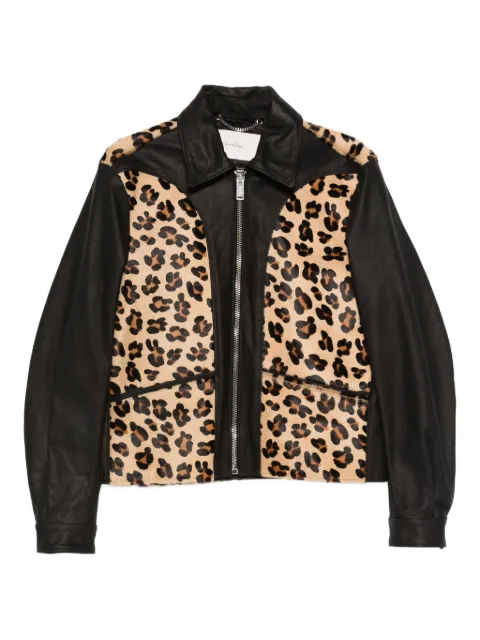 Second/Layer Phreak leopard-print jacket Neutrals 24501BLKLPRD