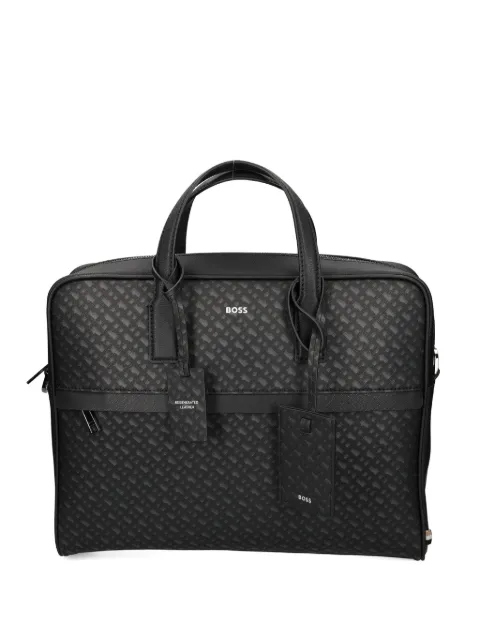 BOSS monogram document case with foil-embossed logo Black 50552587