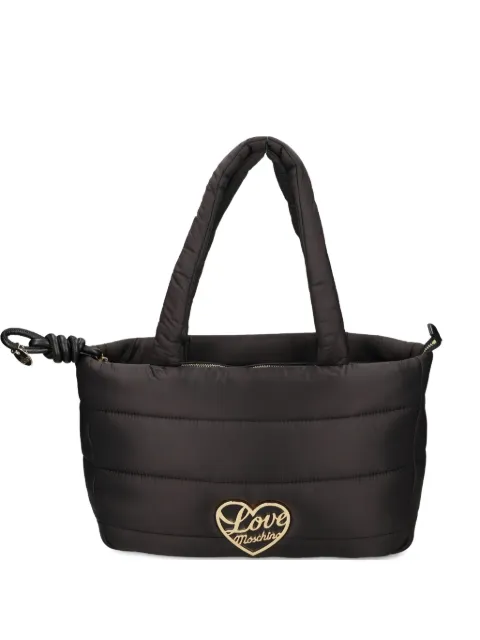 Love Moschino quilted heart-detail shoulder bag Black JC4350PP0NKY1