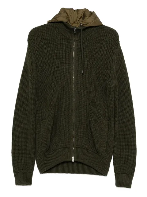 Herno zip hooded cardigan Green MC000195U70272