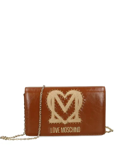 Love Moschino studded chain cross body bag Brown JC4385PP0NKT0