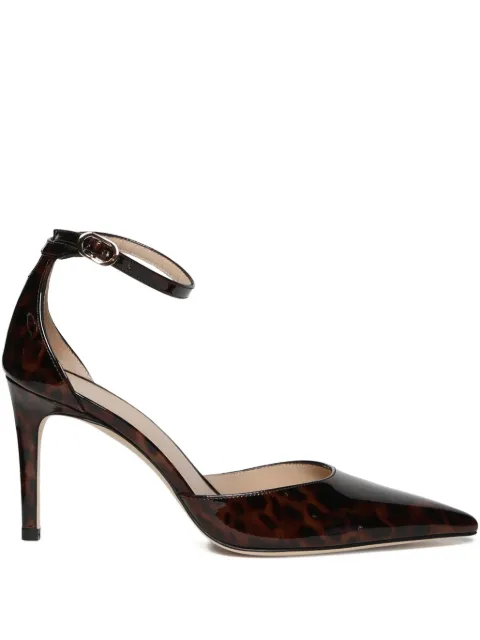 Stuart Weitzman 85mm ankle strap pointed pumps Brown SM492DBR