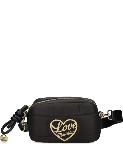 Love Moschino heart-plaque cross body Bag Black JC4352PP0NKY1