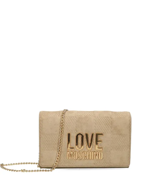 Love Moschino chain-strap logo-plaque shoulder bag Neutrals JC4127PP0NKB1