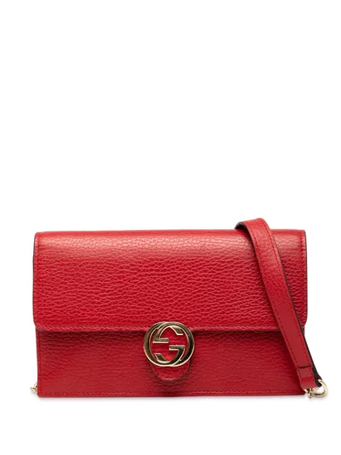 Gucci Pre-Owned 2000-2015 Leather Interlocking G Dollar Wallet on Chain crossbody bag Red A5FBM33AYZQGEWYJ
