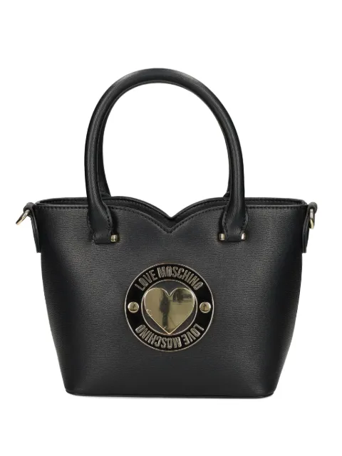 Love Moschino heart-plaque tote bag Black JC4364PP0NKG0
