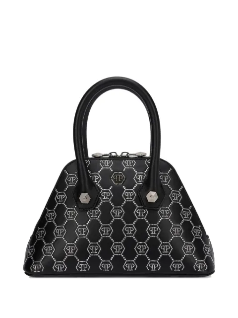 Philipp Plein small Majestic monogram rhinestone handle bag Black AAEAWBA2159PLE005N