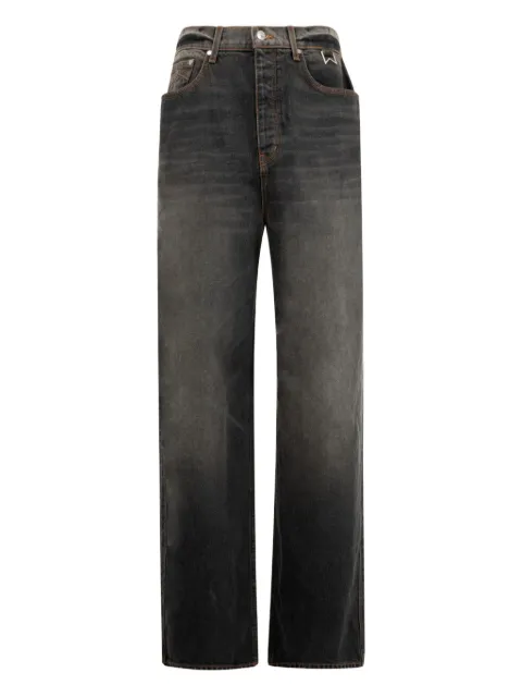 RHUDE whiskering-effect jeans Grey RHFW25DP01012