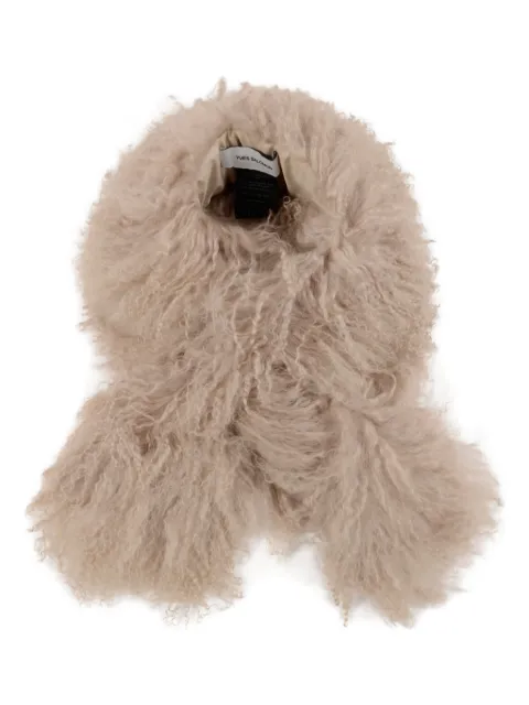 Yves Salomon long-fur scarf Neutrals 26W26WAA628XXAGMOA2048