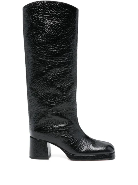 Miista 65mm Tundra grained block-heel boots Black MI5783BLACKGRAIN