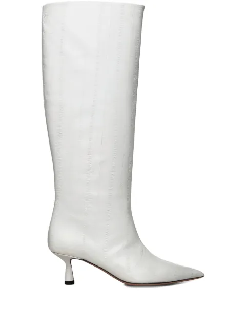 Giuliano Galiano 50mm Jane pointed toe boots White JANE50ANGUILLAGREY
