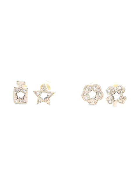 CHANEL Pre-Owned Coco Mark set of four earrings Gold 1013110