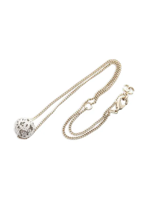 CHANEL Pre-Owned 1986-1988 CC-logo star necklace Silver 1018634
