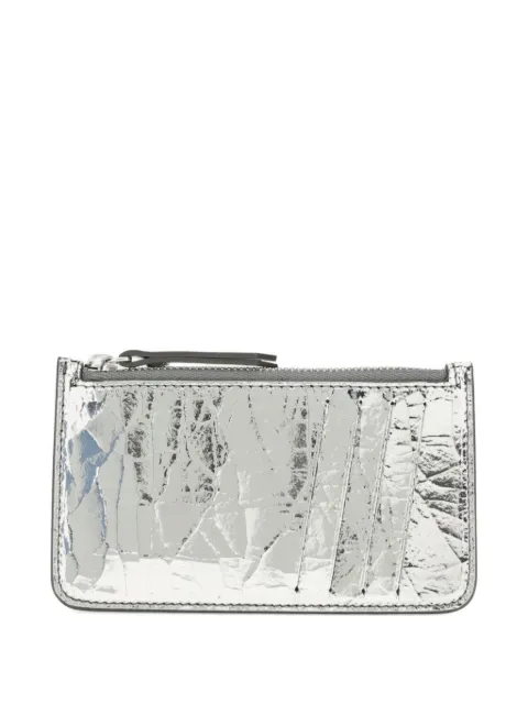 Maison Margiela textured zip card holder Silver SA1VX0015P5016