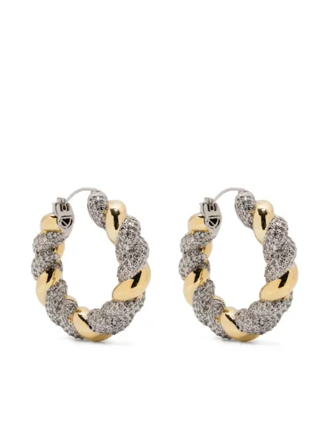 Eddie Borgo pave rope hoop earrings Silver ER9000