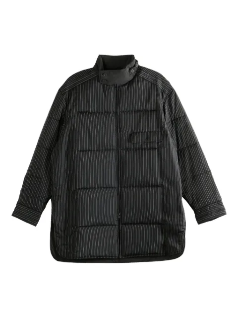 Yohji Yamamoto pinstripe pattern padded coat Black HLB45209