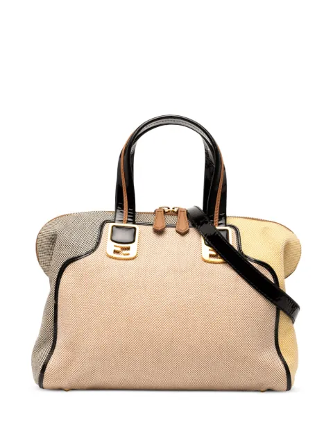 Fendi Pre-Owned 2010-2025 Small Canvas Colorblock Chameleon satchel Brown 90V9MGFVQT47D2CY