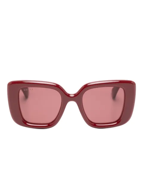 Gucci Eyewear logo rectangle-frame sunglasses Red GG1975S