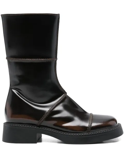 Miista 40mm Dahlia zip boots Brown E83750DARKBROWN