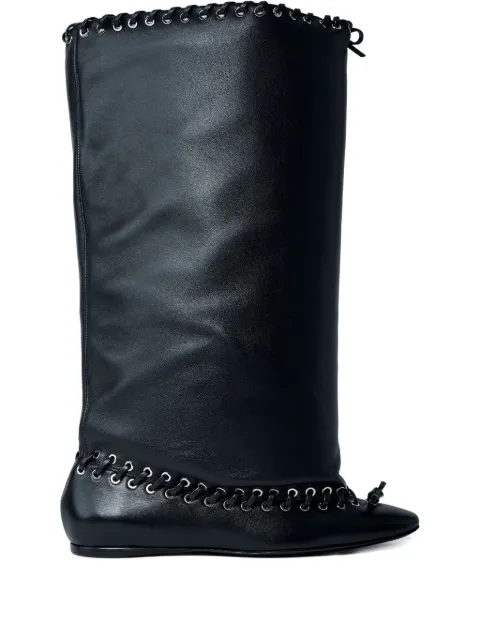 August Barron Level eyelet-embellished leather boots Black SH06FW5