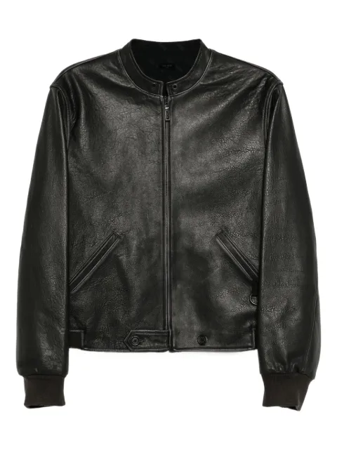 TEAM WANG design ACCEPTANCE leather jacket Black TWFW25A397