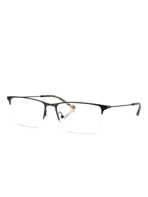 Emporio Armani rectangle-frame semi-rimless glasses Black EA1171