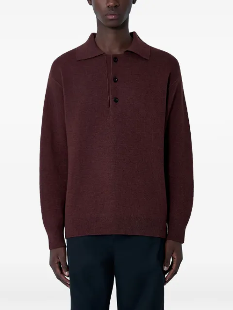 Mhl By Margaret Howell buttoned knitted polo shirt Brown MHKN0123A25JDEDKB