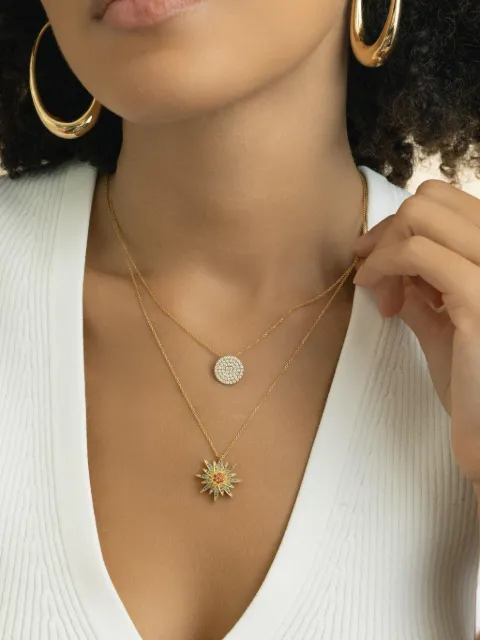 Lisa Nik 18K yellow gold Disc diamond necklace Gold DISCCHYD47