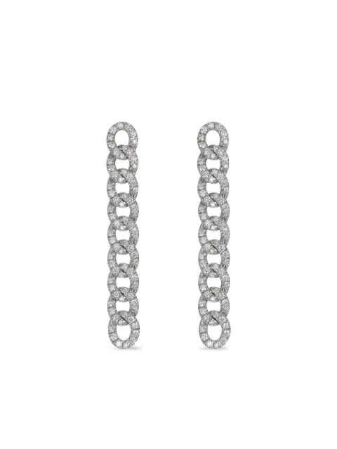ZYDO 18K white gold Groumette diamond drop earrings Silver NE557670809