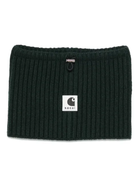 sacai ribbed logo neck warmer Green 2500998S